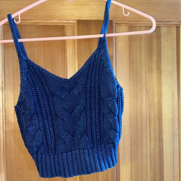 American Eagle Knitted Blue Tank Top Size Small - Picture 1 of 1